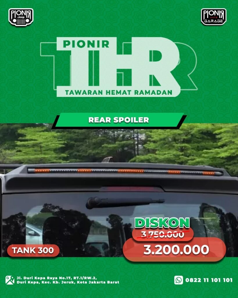 promo diskon potongan harga thr tawaran hemat ramadhan pionir auto garage by pionir jeep aksesoris gwm tank 300 untuk modifikasi gwm tank 300