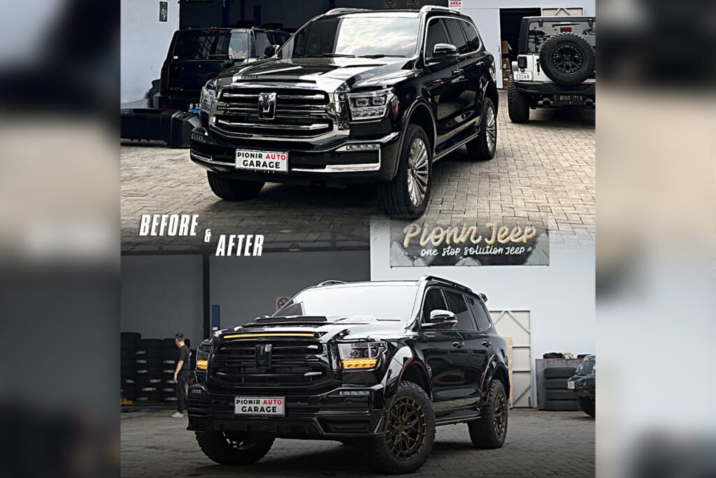 modifikasi GWM Tank 500 body kit hurricane velg Vossen di Pionir Auto Garage