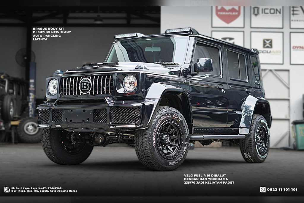 MODIFIKASI JIMNY BRABUS LOOKS DI PIONIR AUTO GARAGE BODY KIT BRABUS JIMNY
