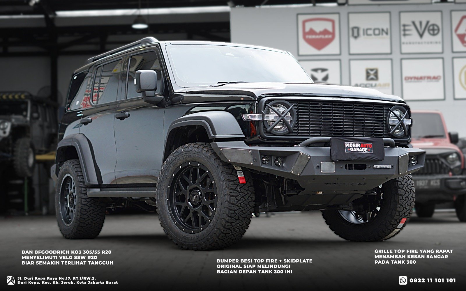 Modifikasi GWM Tank 300 dengan bemper depan TopFire