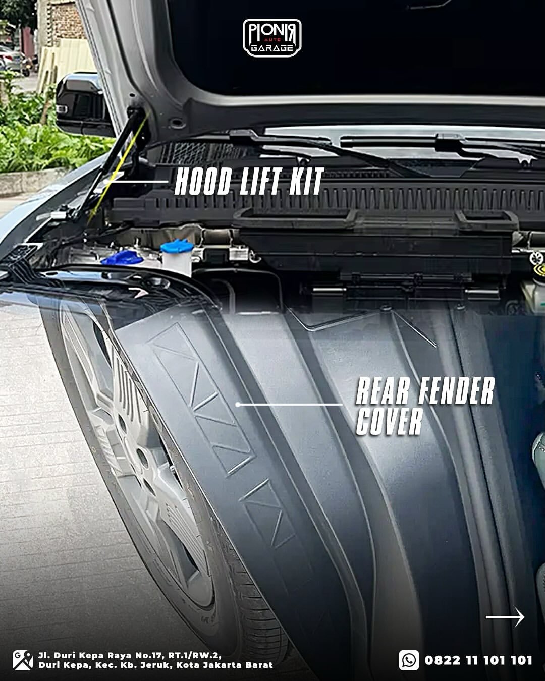Hood Lift Kit & Rear Fender Cover