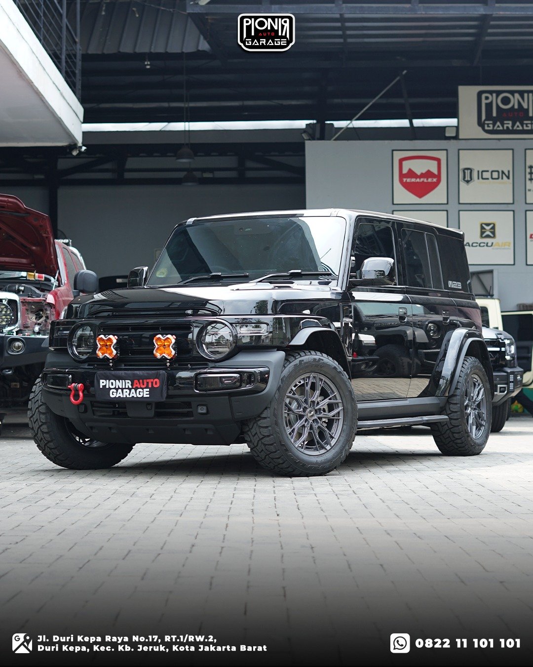 Tampilan keseluruhan iCAR V23 modifikasi di Pionir Auto Garage