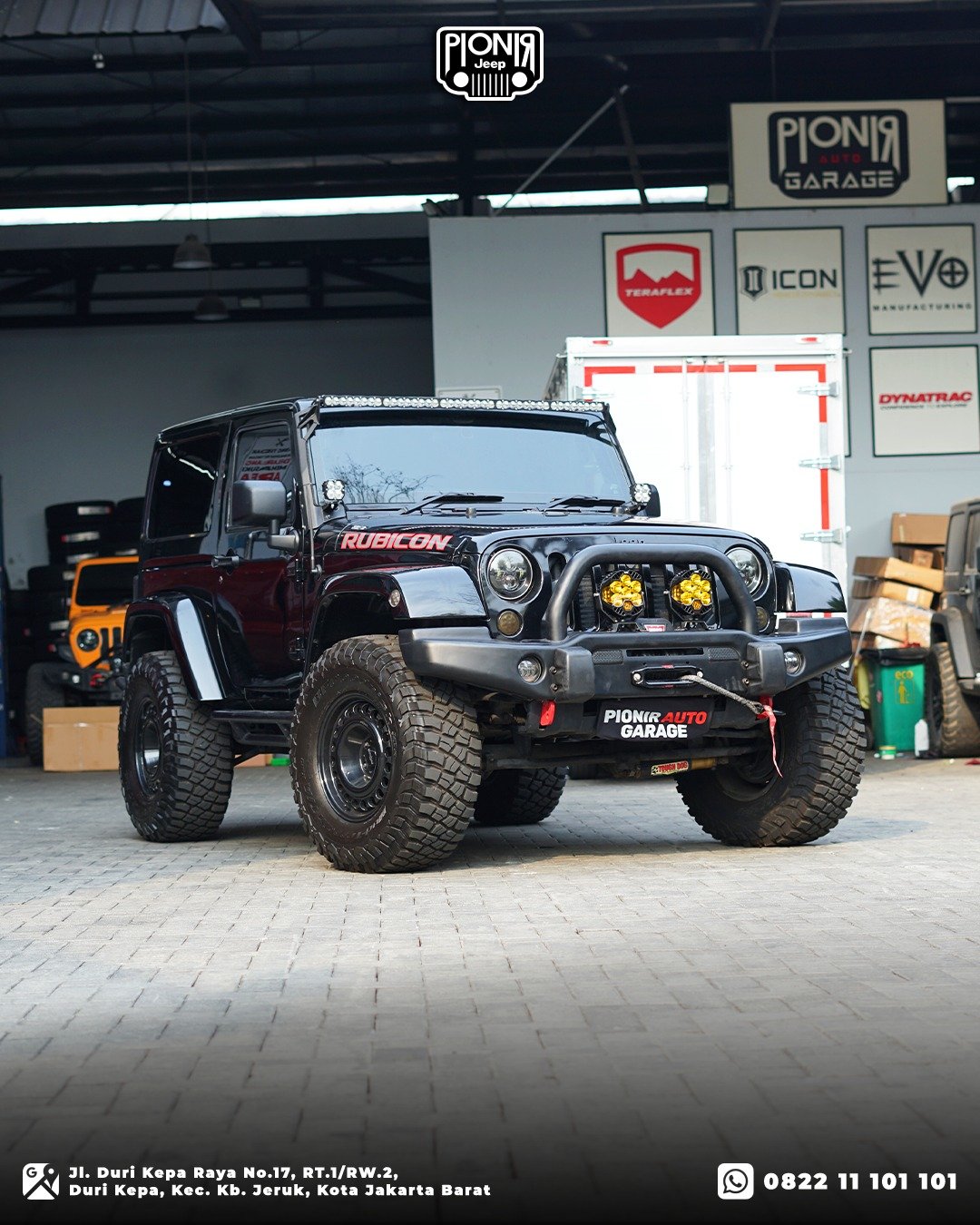 Keseluruhan modifikasi Jeep Wrangler JK Rubicon 2 pintu dengan konsep offroad look