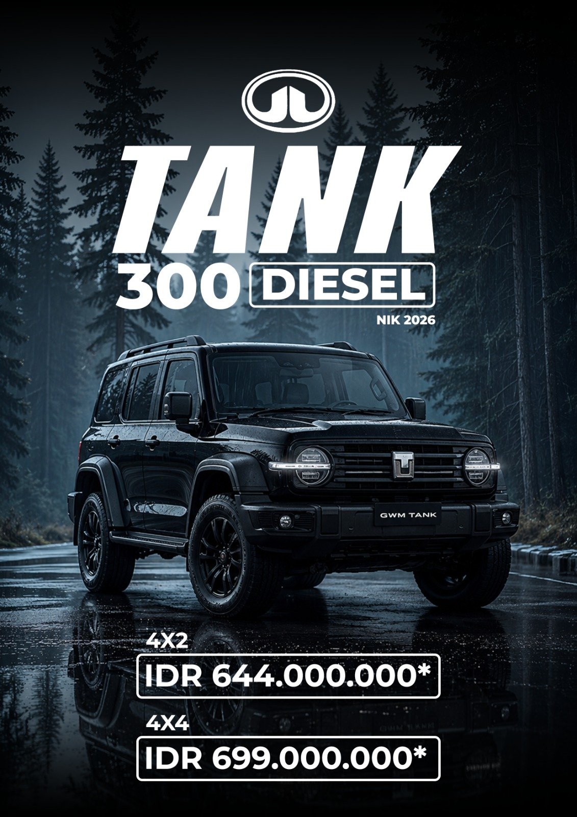 Jual GWM Tank 300 Diesel Jakarta di Pionir Auto Garage