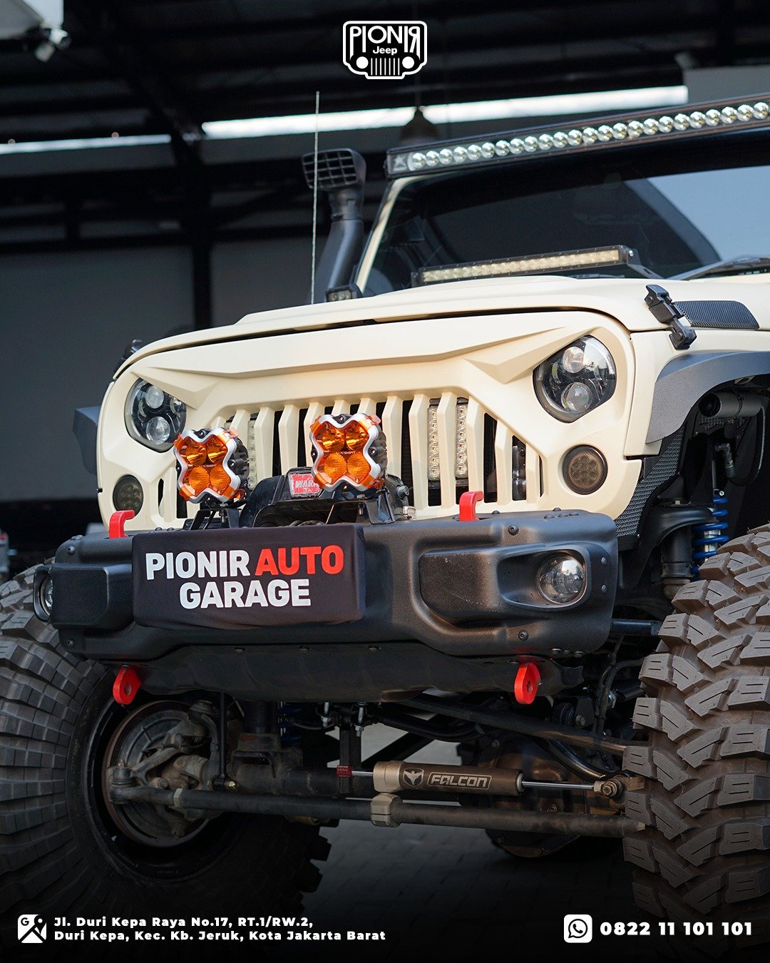 Tampilan Depan Lampu Novsight Halo Series dan Light Bar Rigid